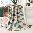 thumbnail image 2 of Beige Colorful Dinosaurs Pattern Blanket,Comfortable Soft Lamb Wool Throw Blanket,All Season,Warm Lightweight Blankets for Sofa Bed Couch Living Room Chair,60"x80", 2 of 4