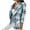 Green, variant on Womens Plaid Nothced Lapel Double Breasted Boyfriend Business Office Blazer Suits Checked Jacket Coat Outwear