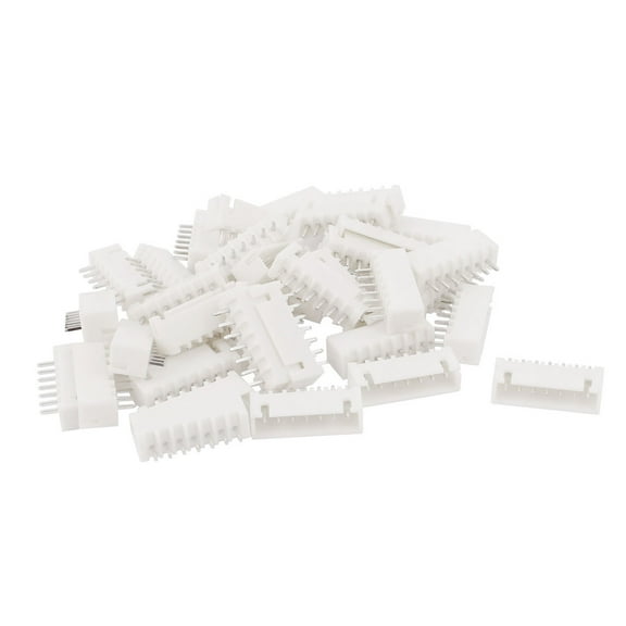 2.54mm Pitch Male 7 Pins Single Row JST XH Series Connector Header White 37Pcs