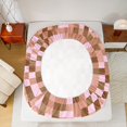 thumbnail image 5 of Homewish Geometric Pixel Plaid Full Size Sheets,Minimalism Geometric Checkered Bed Sheets,Pink Brown Sheet Sets For Girls Boys,Super Cozy Room Decor,4 Pieces, 5 of 7