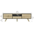 thumbnail image 4 of Bestar Alhena 63W TV Stand for 50 inch TV in uv black & sandy brown oak, 4 of 13