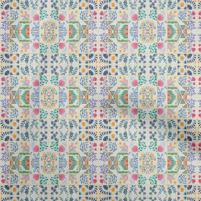 oneOone Cotton Cambric Teal Green Fabric Block Sewing Craft Projects Fabric Prints By Yard 42 Inch Wide-ZN