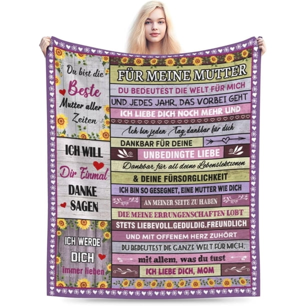LHSHID Mothers Day Gift Blanket For Mother Birthday Gift For Mother Blanket With Warm Words Flannel Blanket 60x80in