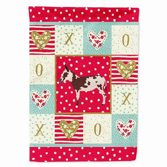 American Spotted Donkey Love Flag Canvas House Size