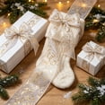 thumbnail image 3 of Christmas Ribbon for Gift Wrapping, 10 Yards Glitter Ribbon Roll for Holiday Gifts, Crafts, Bows, Wreaths, Trees and Xmas Decorations, 3 of 7