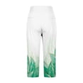 thumbnail image 5 of LEKWK Trouser Yoga Pants for Women Floral Print High Waist Buttons Capri Yoga Pants Side Slit Pockets Summer Straight Leggings Stretchy Gym Outfits, 5 of 5