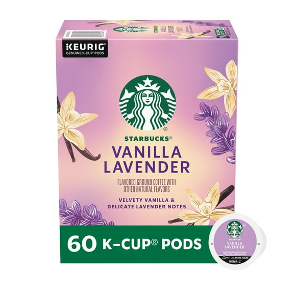 Starbucks K-Cup Coffee Pods, Flavored Hot or Iced Coffee, Vanilla Lavender, 60 Keurig Pods