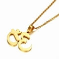 thumbnail image 5 of Yoga Aum Om Ohm Sanskrit 14K Yellow Gold Pendant Chain Necklace Men India Outdoor Sport Women Bijoux Jewelry, 5 of 7