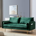 thumbnail image 2 of Velvet Fabric Sofa With Pocket-71‘’Green, 2 of 7