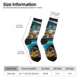 thumbnail image 2 of Sigee Vintage Pickup Sunflower Dog for Contrast Design Soft Moisture-Wicking Socks Crew Casual Athletic Stretchy Loose Middle Tube Socks, 2 of 6