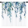 thumbnail image 6 of Eucalyptus Navy Blue Leaves Curtains, Botanical Flower Window Curtains 42x63 Inch for Bedroom Living Room Decor, Floral Plant Herb Window Drapes Treatment Draperies Fabric (2 Panels, 6 of 6