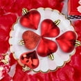 thumbnail image 5 of Valentine's Day Decor 12PCS Red Heart Ornament Valentines Christmas Heart Ornaments Shiny Glossy Matt Shatterproof Heart Baubles Shaped Hanging Ornaments Decoration for Wedding Anniversary Party, 5 of 6
