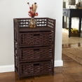 thumbnail image 2 of Household Essentials ML-7000 Paper Rope 3 Drawer Chest-Stained, 2 of 2