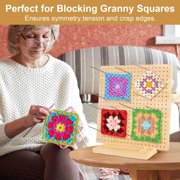 YMWVH 11 Wooden Crochet Blocking Board (1 Pack) with 20 Pins, Granny Square Crochet Project Accessory, Gift for Crocheters