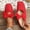 A_ Red, variant on Women's Plus Size Square Toe Bow Knot Closed Toe Flats, Solid Slip On Soft Sole Casual Shoes White 36