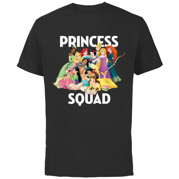 Disney Princess Squad Group T-Shirt - Short Sleeve Cotton T-Shirt for Adults - Customized-Yellow