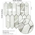 thumbnail image 6 of Glossy Carrara White Backsplash Tile Peel and Stick, 12.8 x 12.8 Inch 10 Sheets Long Hexagon PVC Self Adhesive Mosaic Wall Tiles Stick on Backsplash for Kitchen and Bathroom, 6 of 12