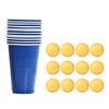 12 Pcs/Set Party Game Set Table Tennis Ball Drink Cups Kit Family Party Beverage Drink Plastic Mugs, Blue Ball No.02