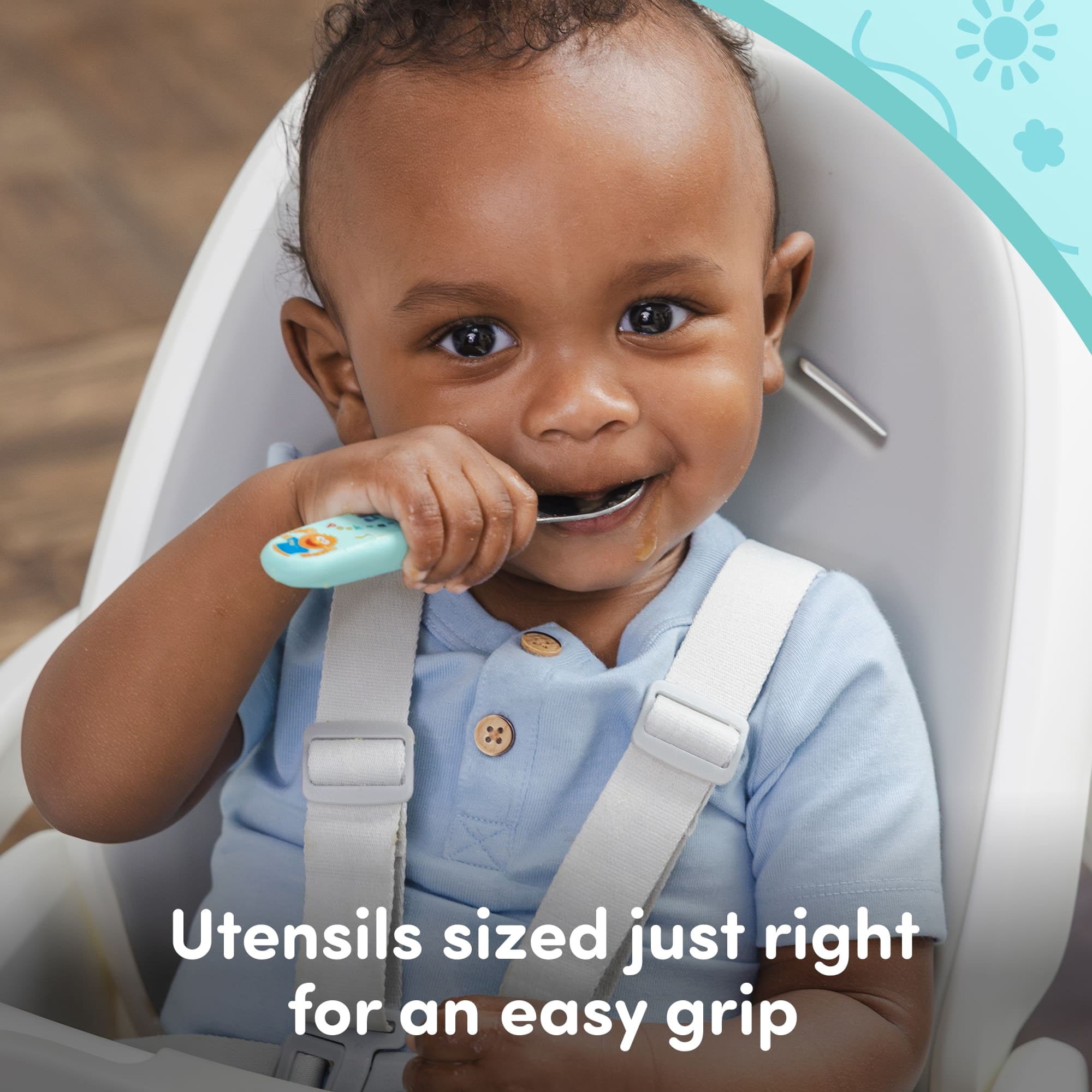 NUK Ms. Rachel Toddler Kids Tableware Set with Bowl, Spoon and Fork, 4-Piece