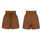 thumbnail image 3 of Pantalones Cortos de para Mujer, de Cintura Alta, con Pierna , Cómodos y Elásticos para Playa y Verano. Color Café XXL, 3 of 6