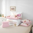 thumbnail image 5 of Feelyou Cartoon Pink Ice Cream Twin Bedding Sets 7-Piece, Watercolor Bedding Comforter Set, Teens Boys Girls Kids Reversible Sheet Sets, Ultra Soft Home Decor, 5 of 7