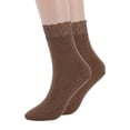 thumbnail image 2 of Deago 3 Pairs Womens Fuzzy Lace Slipper Socks Winter Warm Soft Cozy Fluffy Microfiber Home Sleeping Socks, Brown, 2 of 10
