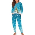 thumbnail image 4 of DISNIMO Snowflake Snowman Printed 2 Piece Pajama Sets Long Sleeve Top and Long Pants Sets Fashion Comfywear Crew Neck Pullover Top with Long Pant Set, XL, 4 of 7