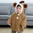 thumbnail image 5 of CAICJ98 Toddler Baby Poncho Coat Cute Fleece Hoodie Cloak Jacket Coat Winter Car Seat Jacket Outwear for 1-3 Year Boys Girls (Khaki,0-3 Months), 5 of 5