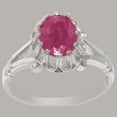 thumbnail image 2 of LBG British Made 14k White Gold Natural Ruby Womens Engagement Ring - 33 size options - Size 9.5, 2 of 6