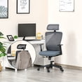 thumbnail image 2 of Vinsetto Mesh Office Chair with Lumbar Back Support High Back Swivel Task Chair, Adjustable Height Head Pillow, Blue Grey, 2 of 9