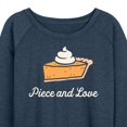 thumbnail image 3 of Instant Message - Thanksgiving - Piece of Pie & Love - Women's Lightweight French Terry Long Sleeve Shirt, 3 of 6