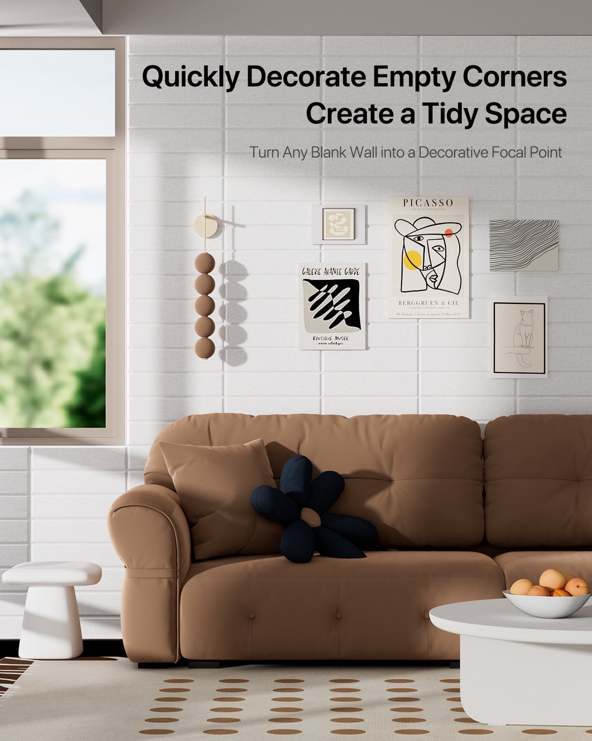 Large Cork Board, 12 Pack 12"X12"X0.4" Felt Bulletin Board Tiles with Self Adhesive for Wall Home Office Decor, Pin Cork Boards-White