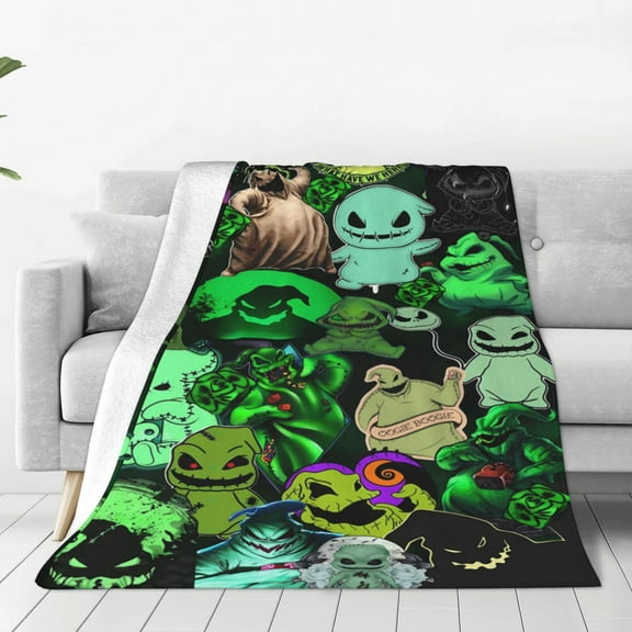 Oogie Boogie Blankets Flannel Fleece Warm Soft Throw Blanket For Couch Sofa Bed Living Room All Season Decor Gift 40"X30"