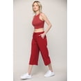 thumbnail image 5 of Made by Johnny Women's Capri Pants Loose Yoga Pants Wide Leg Drawstring Comfy Lounge Pajama Capris Sweatpants with Pockets XL RED, 5 of 6