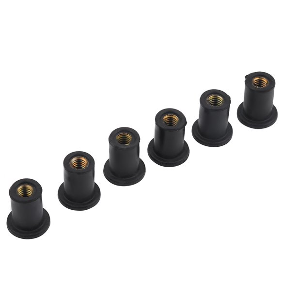 6pc M4 Durable Rubber Well Nuts Windshield For Motorcycles Kayak Canoe Boats