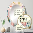 thumbnail image 3 of Designart "Playful Patterns Mid Century Pink Delight III" Abstract Round Wall Mirror - Mid-century Oval Printed Decorative Oversized Mirror - Multiple Color Options, 3 of 4