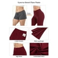 thumbnail image 6 of ValueVibe Womens Flare Yoga Pants with Pockets Bootcut Yoga Leggings High Waist Tummy Control Workout Pants, Burgundy L, 6 of 8