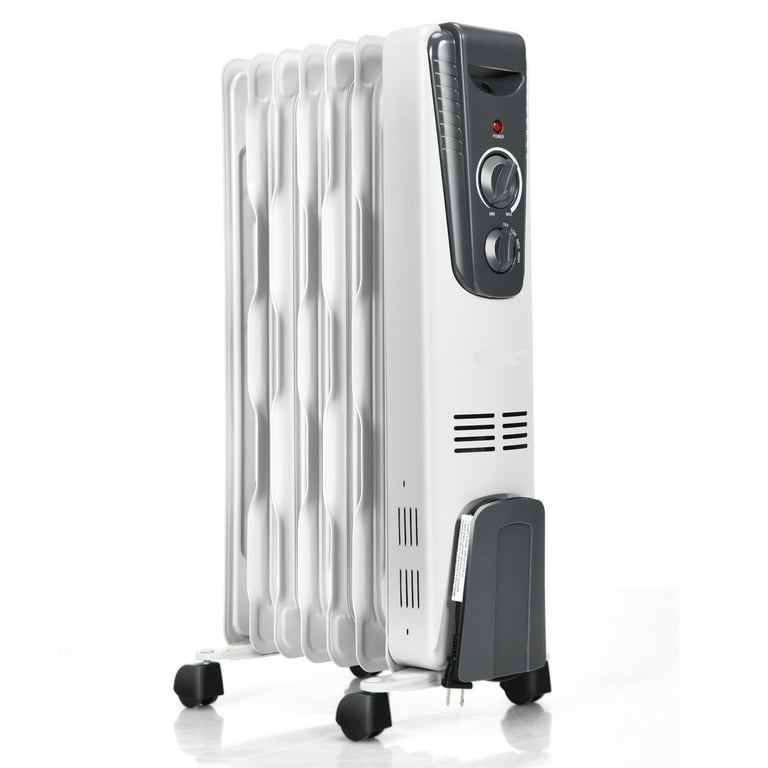 Topbuy 1500W Oil Filled Radiator 5.7 Fin Thermostat Room Radiant Electric  Space Heater - Walmart.com