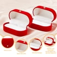 Ring Box 2pc Oval Velvet Couple Ring Box with Brass Botton Finger Ring Gift ...