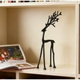 thumbnail image 4 of 2026 Christmas Decorations - Set of 2 Black Reindeer Statues - Modern Xmas Figurines - Elegant Indoor Holiday Decor - Table Centerpieces - Ideas for Mantel Living Room Bedroom Office (A+B), 4 of 12
