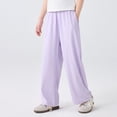 thumbnail image 4 of Girls' Pants Wide Leg High Waist Casual Sweatpants Summer Tween Flowy Baggy Joggers with Pockets Kids Back to School Clothes, 4 of 5