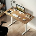 thumbnail image 1 of Costway 48" x 24" Electric Standing Desk with LED Display 2 Memory Height Settings for Home Natural+White, 1 of 9
