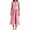 Pink, variant on Women Low Cut Spaghetti Strap Long Dress Summer Button Split Cocktail Dress Casual Sundresses