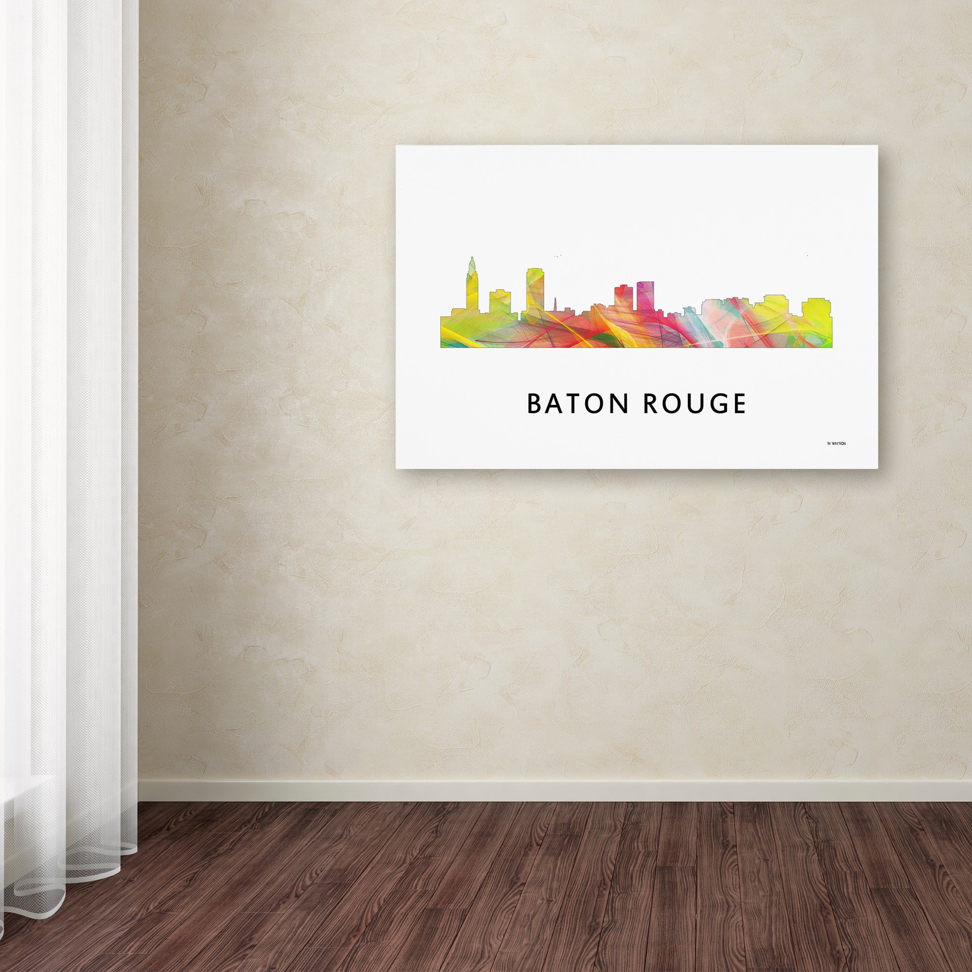 Trademark Fine Art 'Baton Rouge Louisiana Skyline WB-1' Canvas Art by Marlene Watson