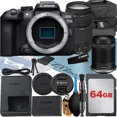 thumbnail image 1 of Canon EOS R10 Mirrorless Camera with RF-S 18-150mm + EF 75-300mm Lens + 64GB Memory Card + Case + ZeeTech Accessory Bundle, 1 of 8