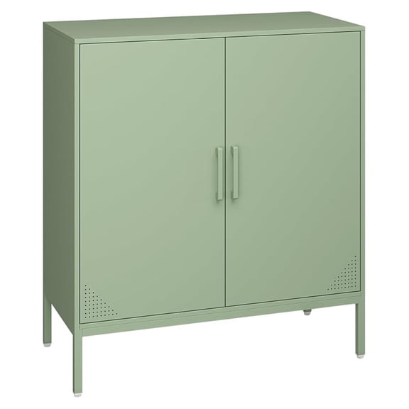 Metal Storage Cabinet,Storage Locker Cabinet with Shelves 2 Door Lockable Cabinet Green Locking Tool File Cabinet Sideboard for Office, Garage, Bathroom