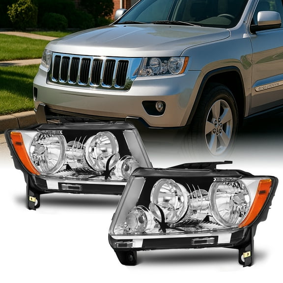 AKKON - For 2011-2013 Jeep Compass Grand Cherokee [Halogen Style] Headlights Assembly Driver Left Passenger Right Pair