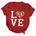 thumbnail image 4 of Sakmal Crew Neck Workout Shirts Women Love Autism Awareness Short Sleeve Asd Casual Relaxed Fit Women's Tops, 4 of 5