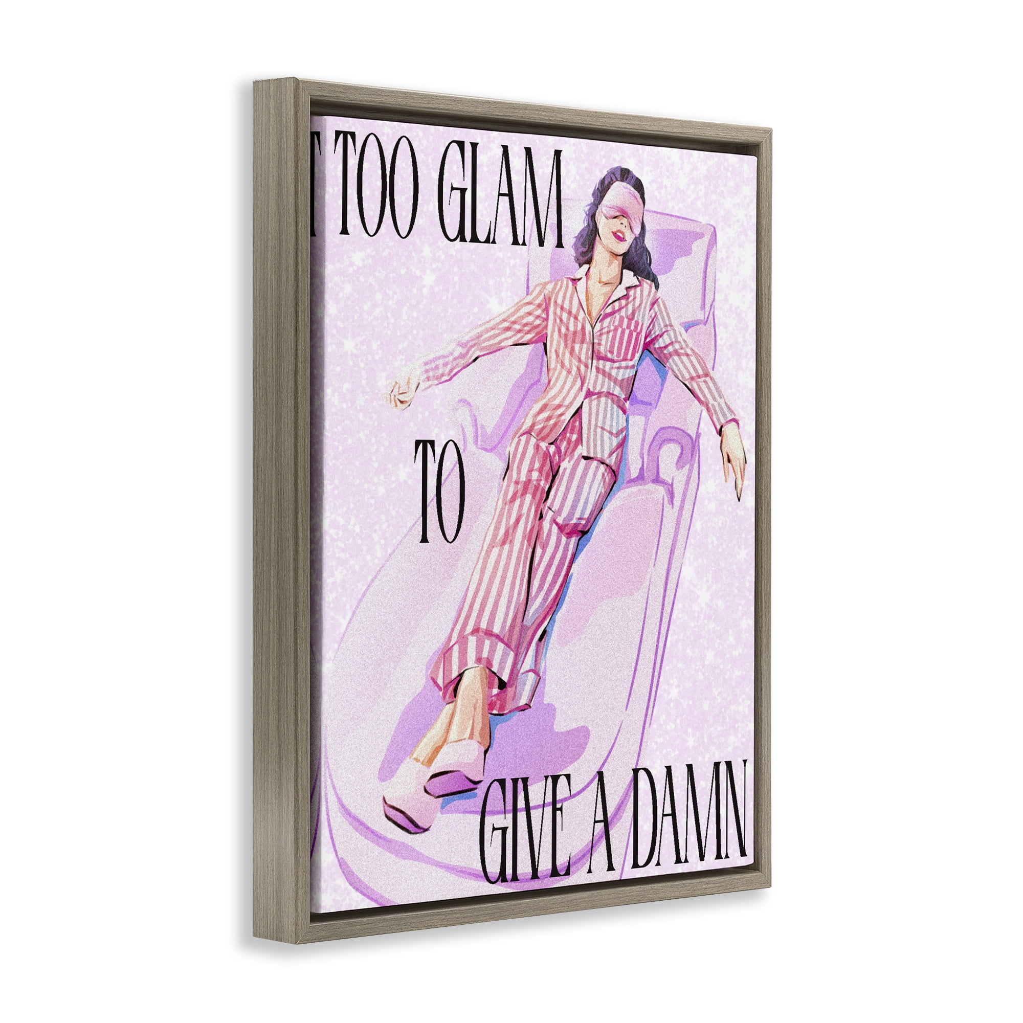 Stupell Industries To Glam To Care Brown Framed Floater Canvas Wall Art, design by Ziwei Li