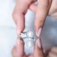 thumbnail image 5 of Rosec Jewels Freshwater Pearl Halo Engagement Ring with Diamond - 7 Carat - AAA Quality - with Jewelry Box, 10K White Gold, US 9.50, 5 of 8